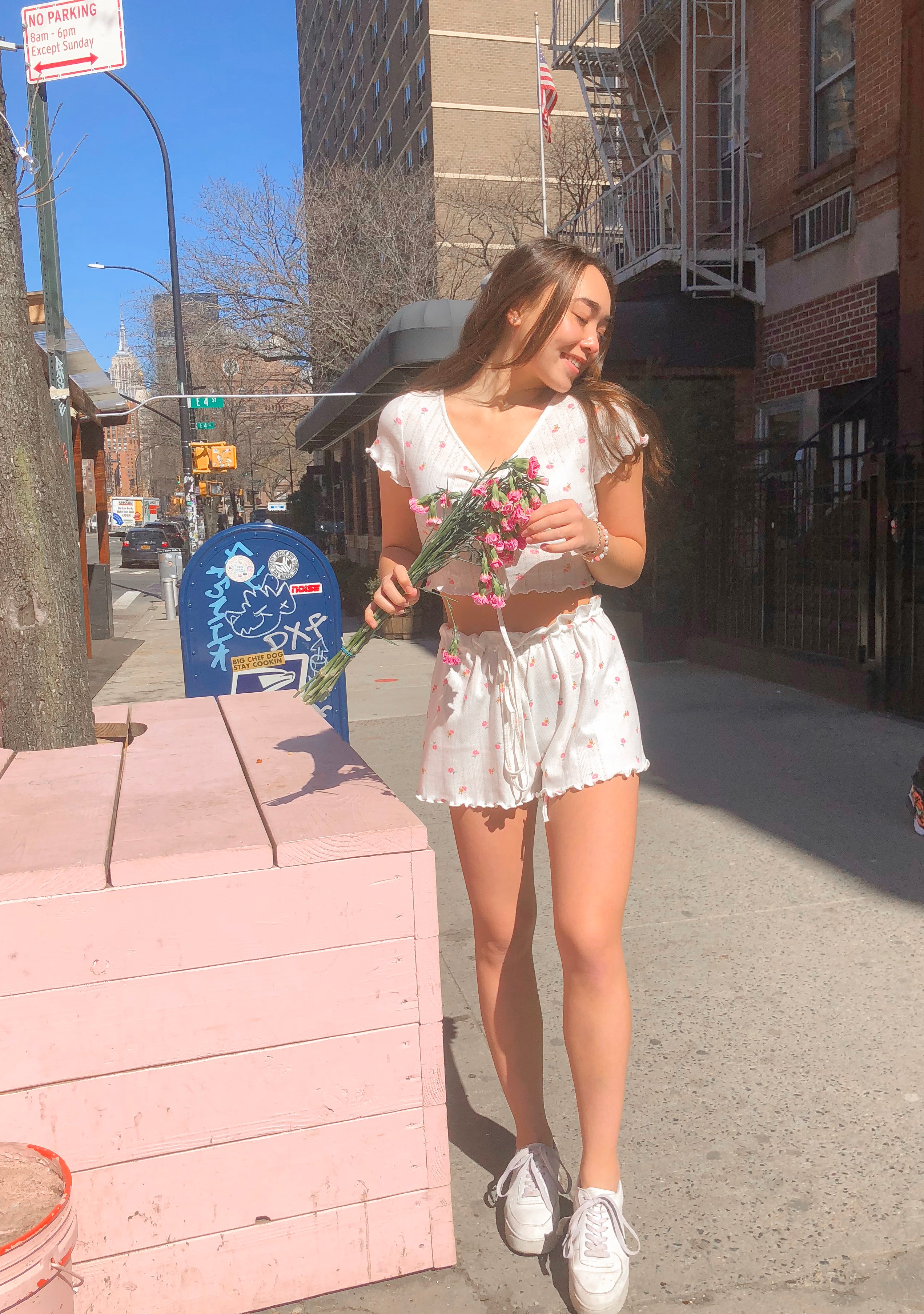 Babeboxers send my love pointelle blossom spring two piece set new york outfit